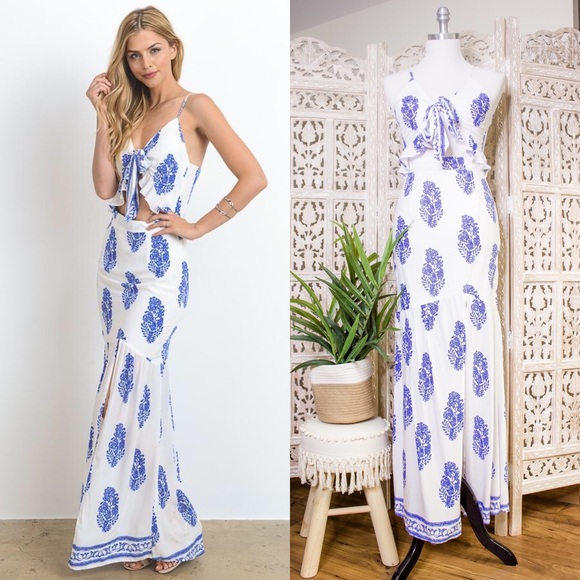 πHPπ Cut Out Design Printed Maxi Dress - Picture 2 of 16